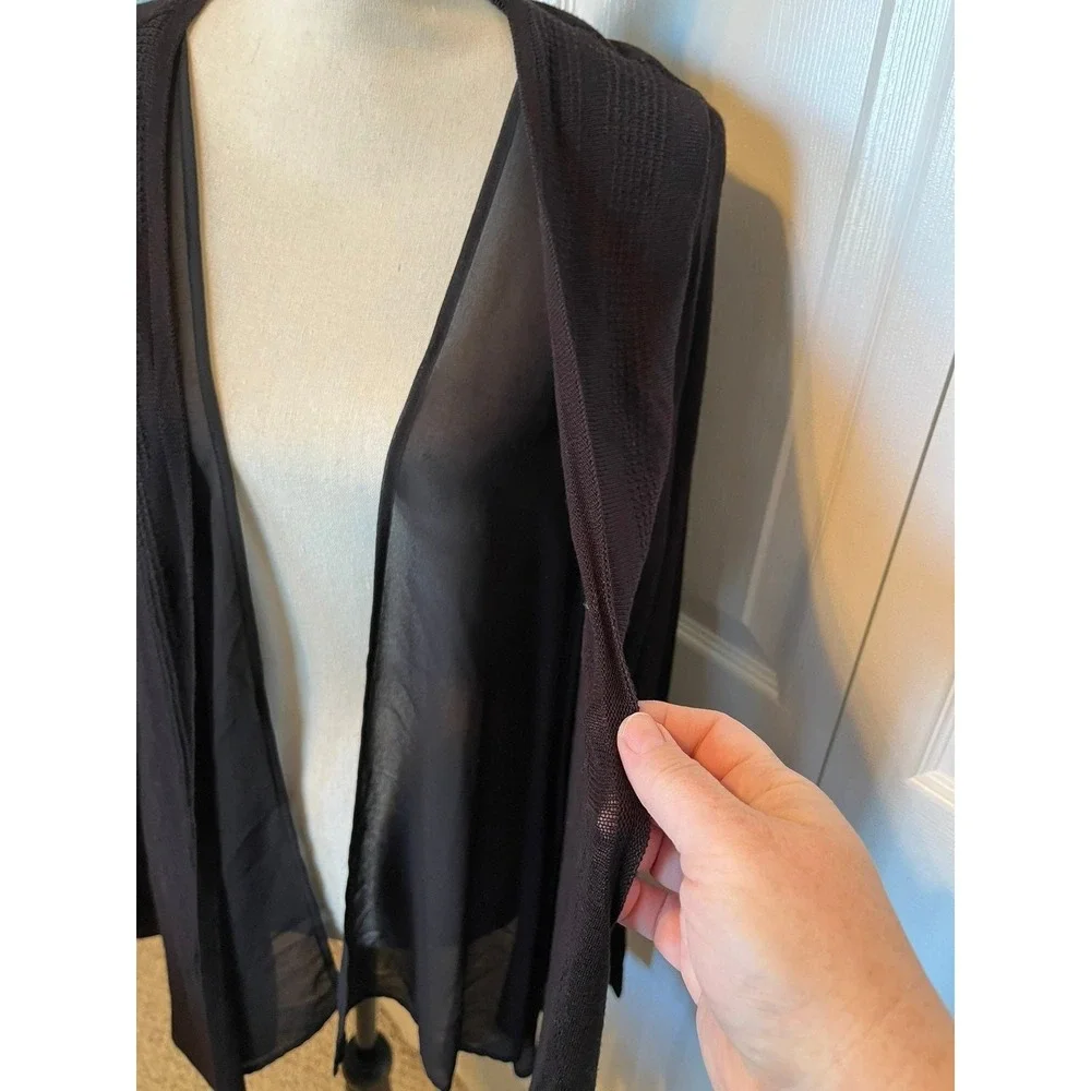 SIMPLY VERA VERA WANG Womens Size XL Open Front Black‎ Cardigan - Picture 2 of 9
